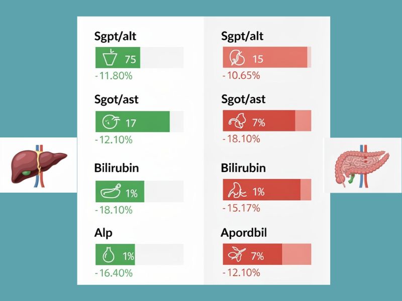 normal vs abnormal liver function test values chart