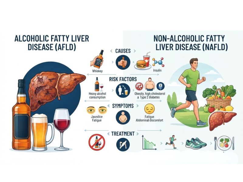 comparison of alcoholic and non alcoholic fatty liver disease
