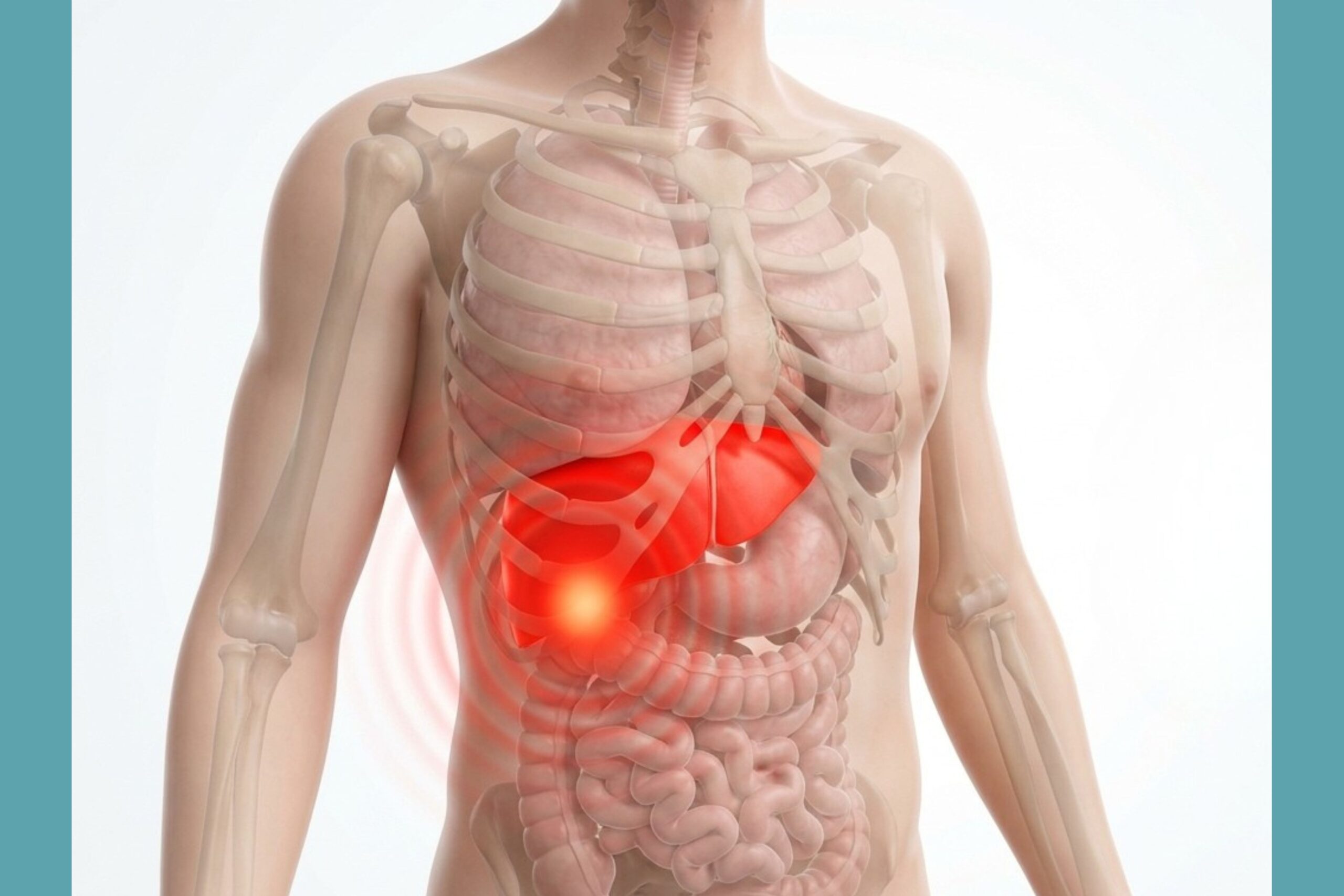 location of liver pain in the upper right abdomen
