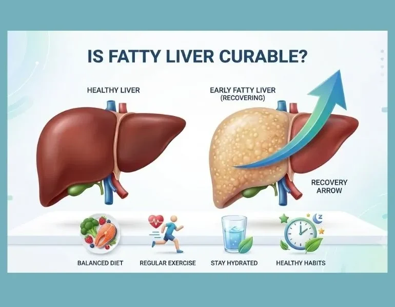 healthy liver and fatty liver recovery illustration