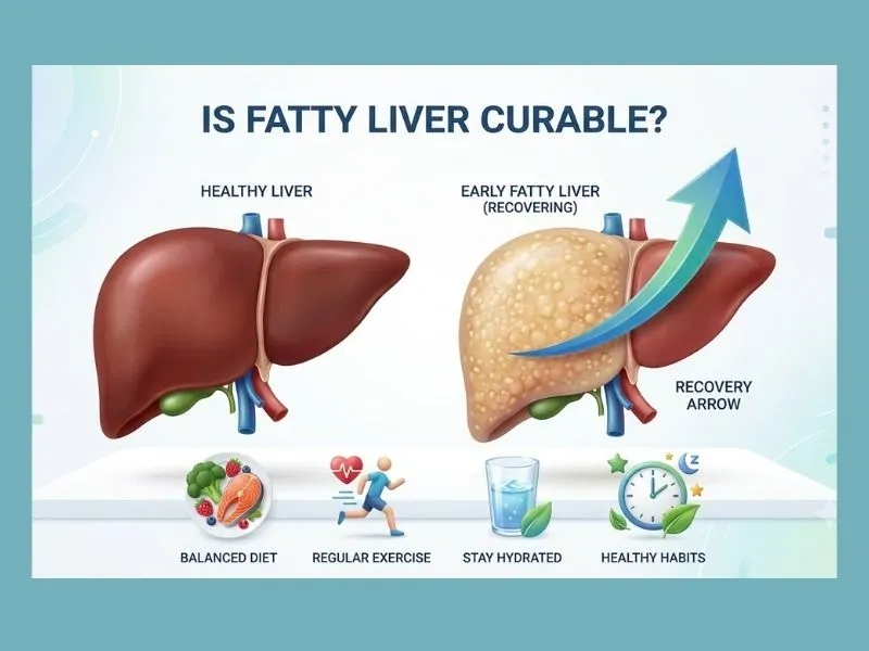 healthy liver and fatty liver recovery illustration